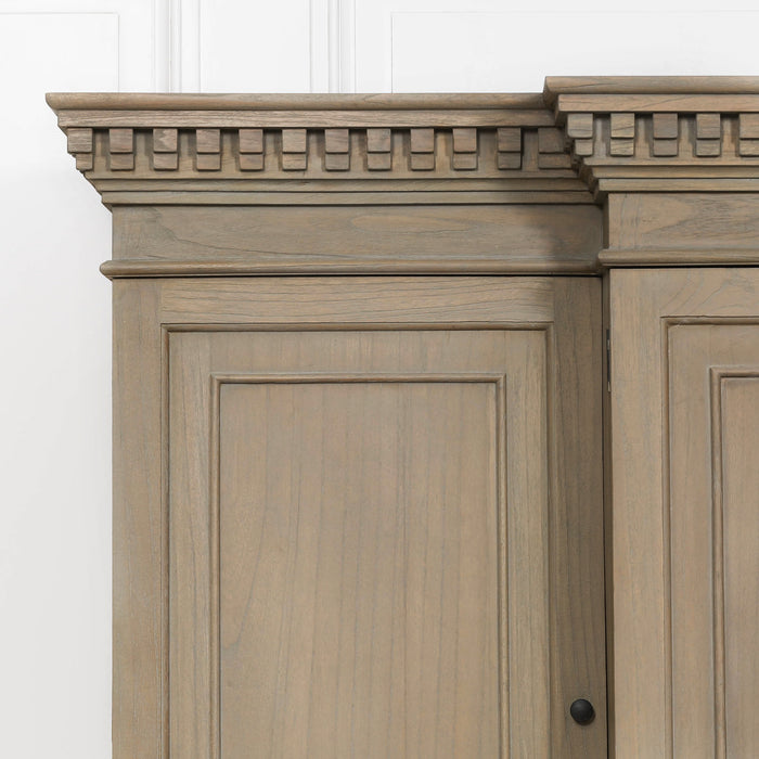 Large Wooden Triple Breakfront TV Cabinet