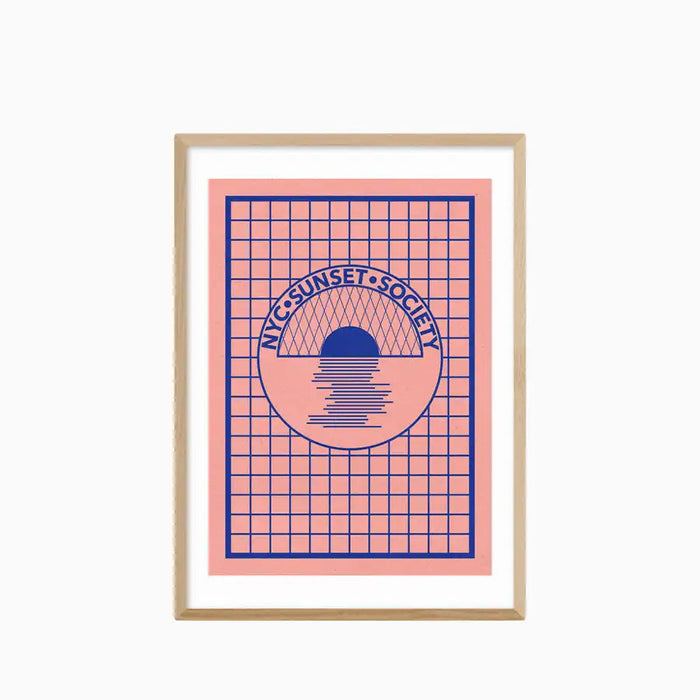 NYC Sunset Society Blue Graphic Print