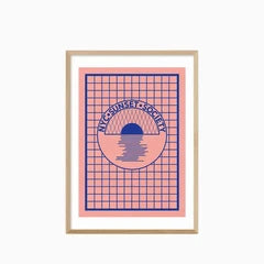 NYC Sunset Society Blue Graphic Print