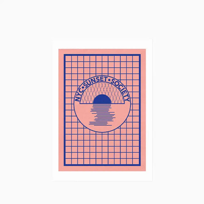 NYC Sunset Society Blue Graphic Print