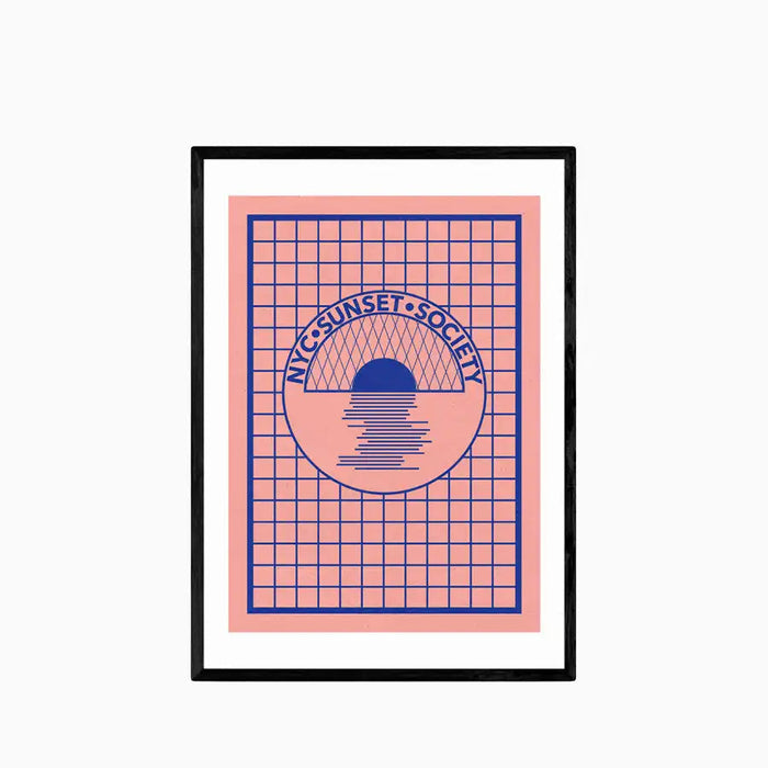 NYC Sunset Society Blue Graphic Print