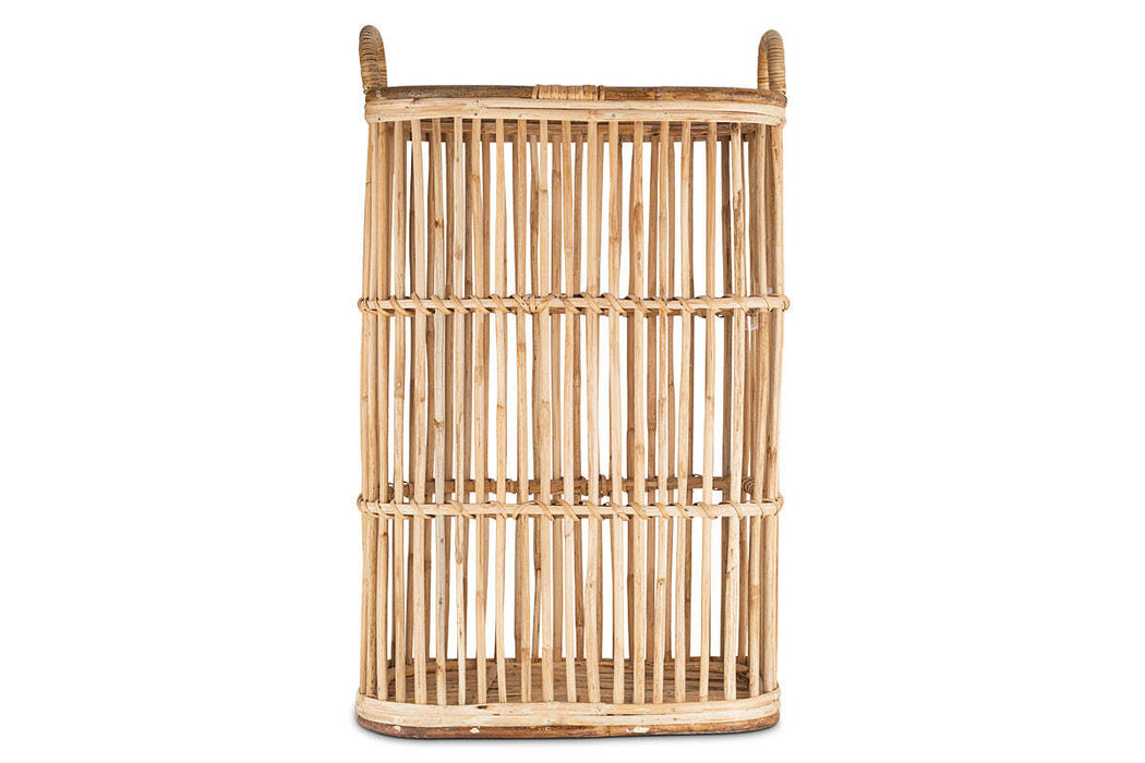 Rammi Rattan Tall Laundry Basket Natural