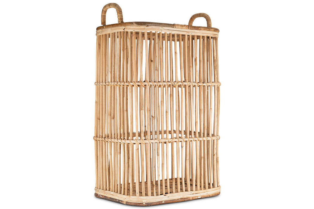 Rammi Rattan Tall Laundry Basket Natural
