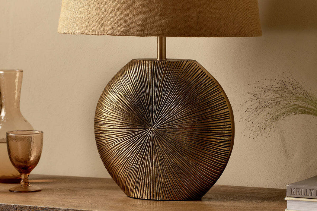Ramvas Etched Table Lamp Antique Brass