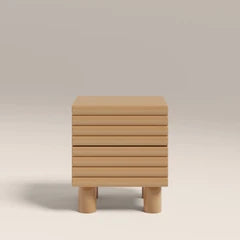 Raphael 2 Drawer Square Bedside Table | High Gloss Taupe