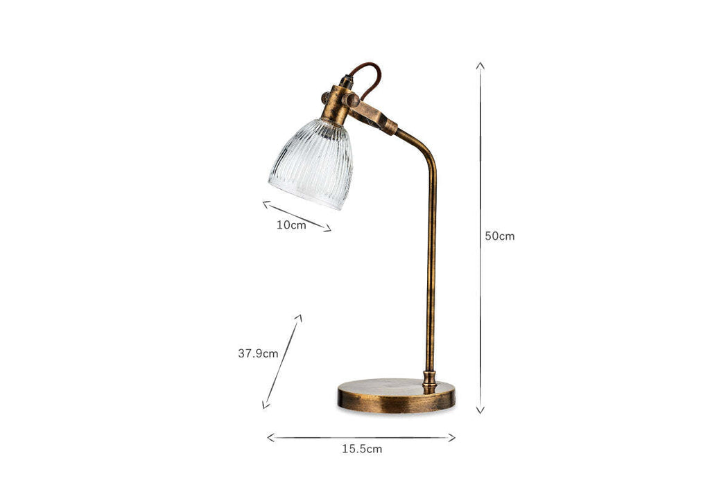 Rarni Recycled Glass Table Lamp Antique Brass