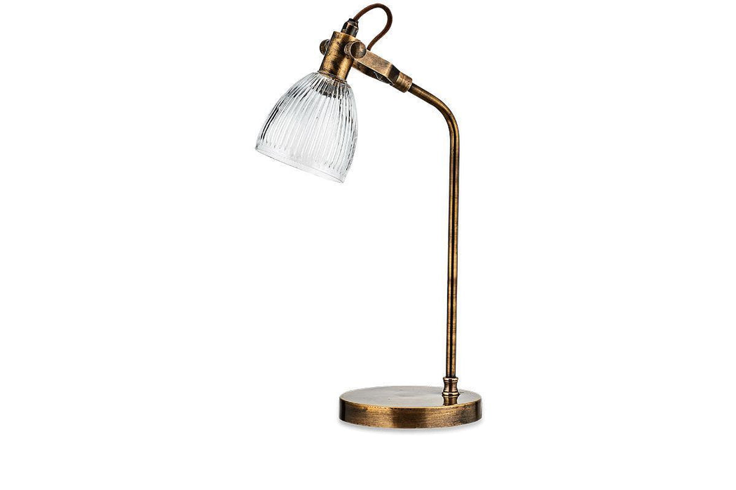 Rarni Recycled Glass Table Lamp Antique Brass