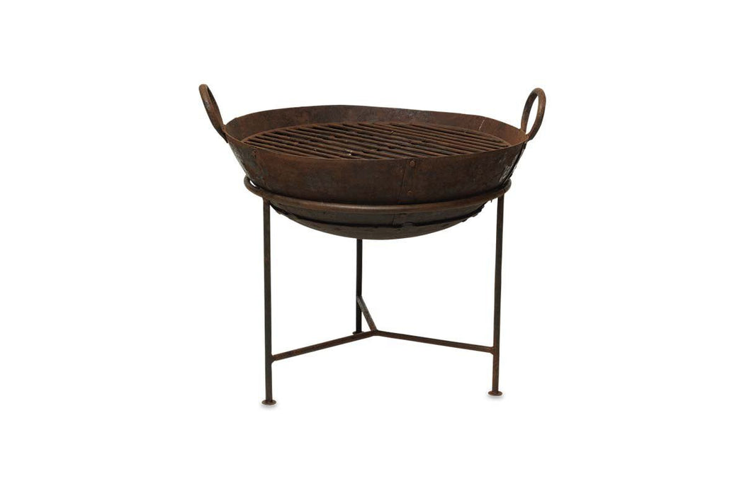 Reclaimed Iron Kadai With Grill Medium