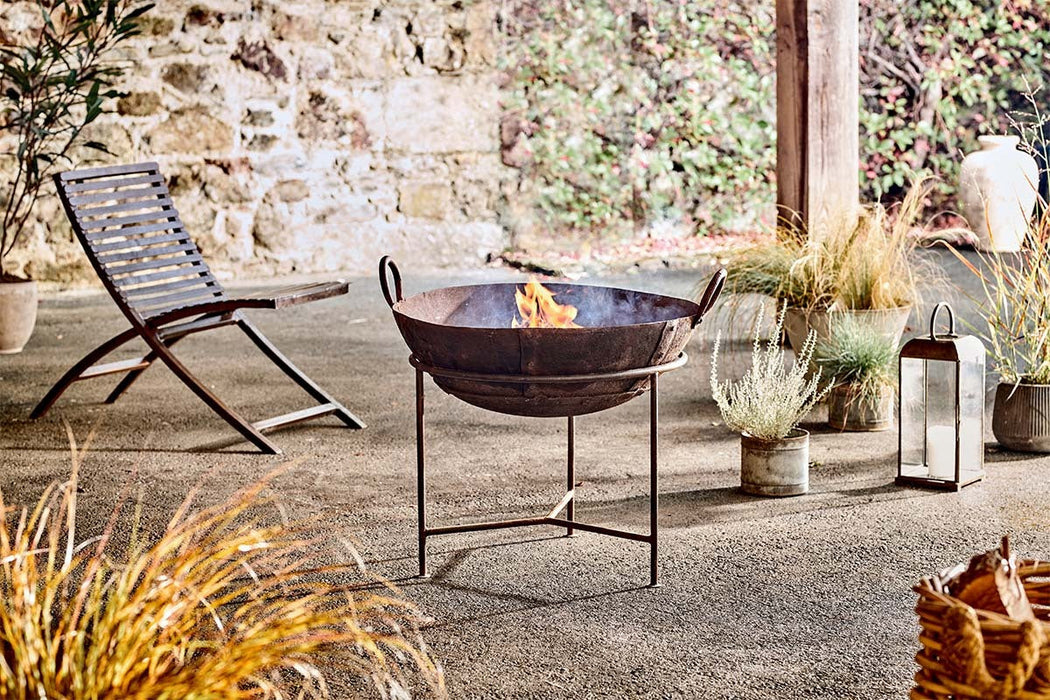 Reclaimed Iron Kadai With Grill Medium