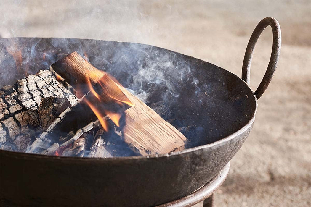 Reclaimed Iron Kadai With Grill Small