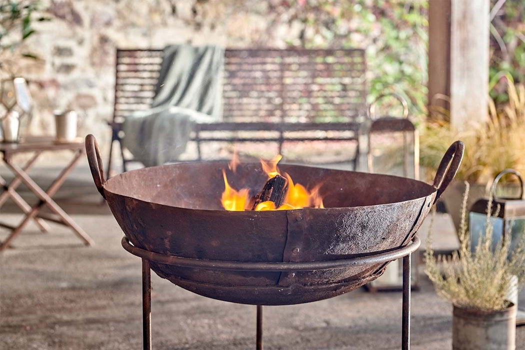 Reclaimed Iron Kadai With Grill Small