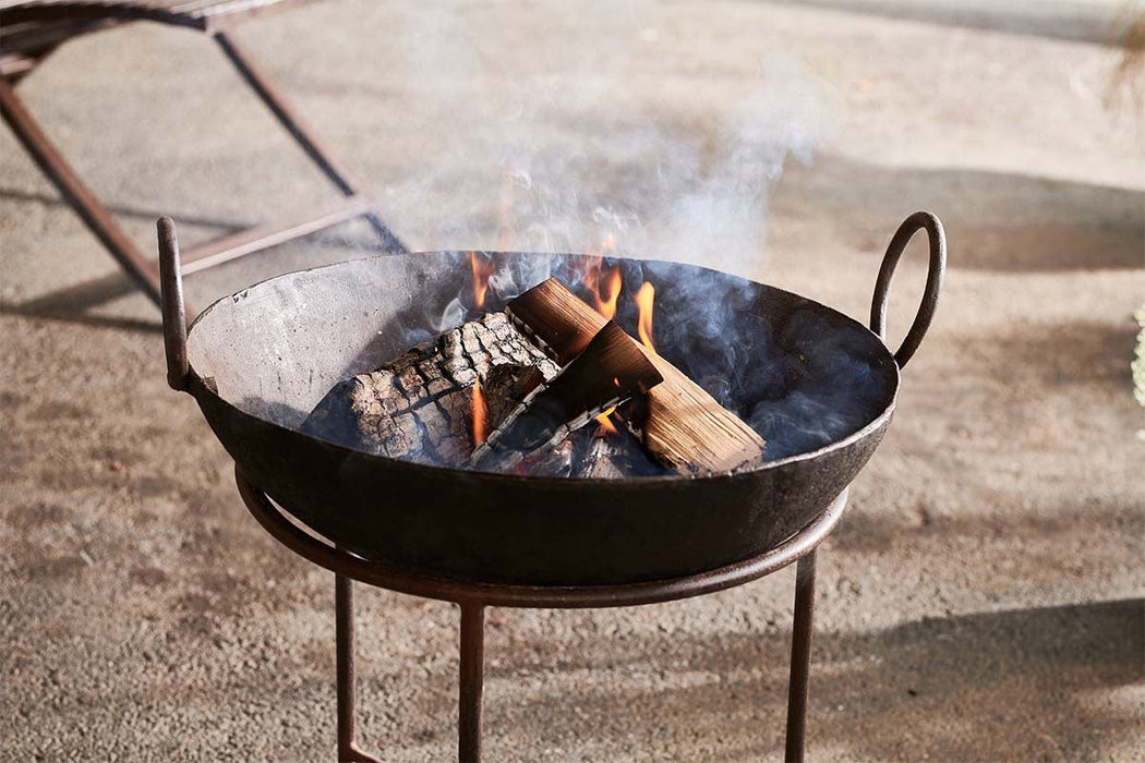 Reclaimed Iron Kadai With Grill Small