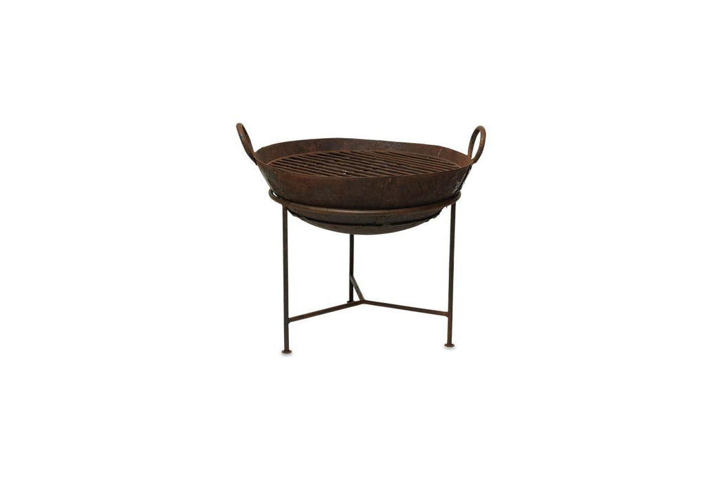 Reclaimed Iron Kadai With Grill Small