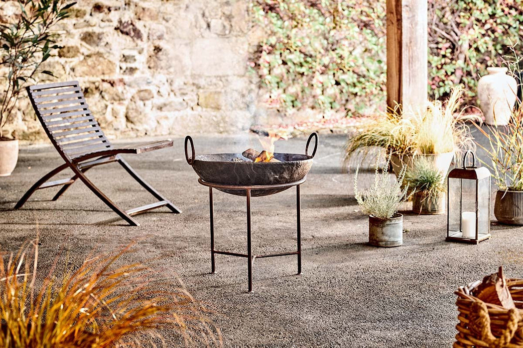 Reclaimed Iron Kadai With Grill Small