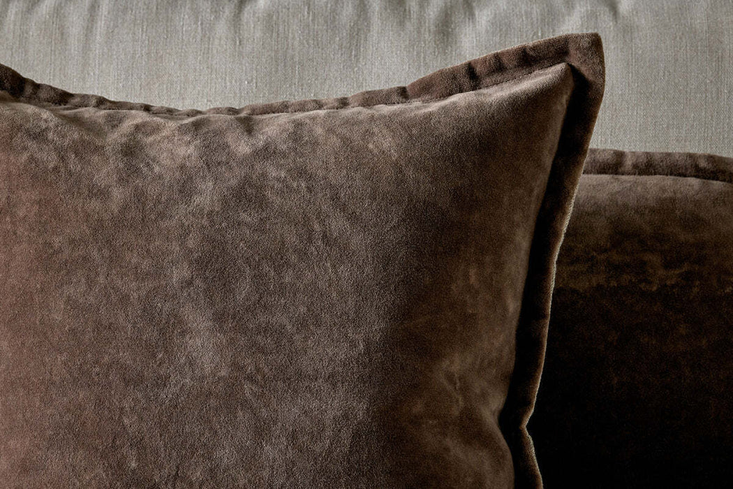 Renwal Velvet Linen Cushion Cover Brown