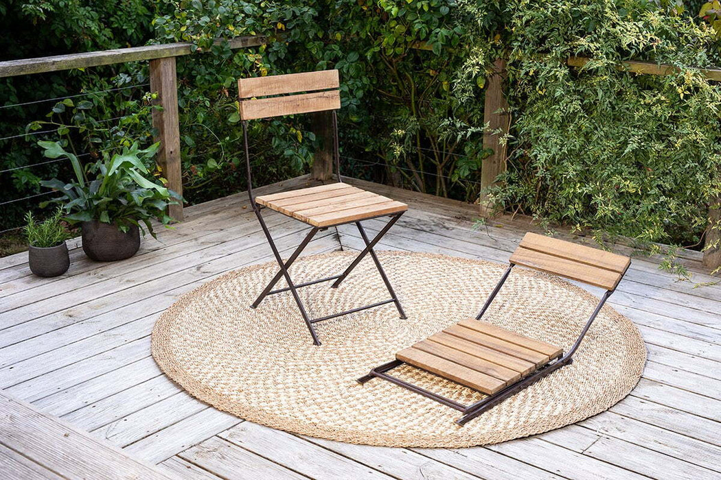 Rishikesh Reclaimed Wood Iron Folding Chairs Set Of 2