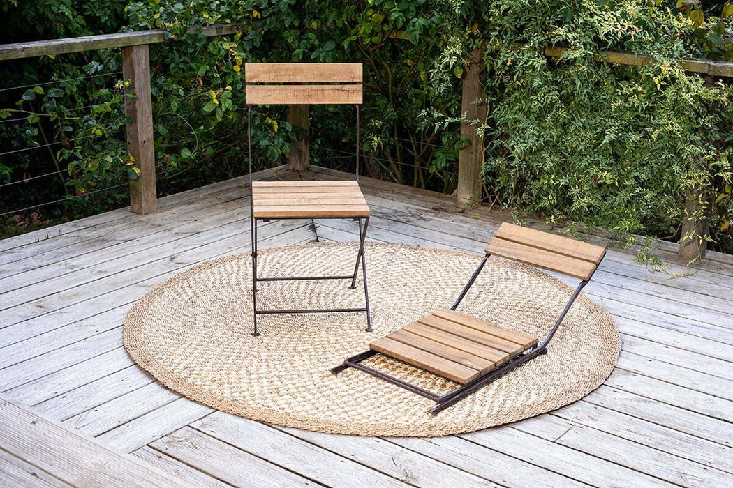 Rishikesh Reclaimed Wood Iron Folding Chairs Set Of 2