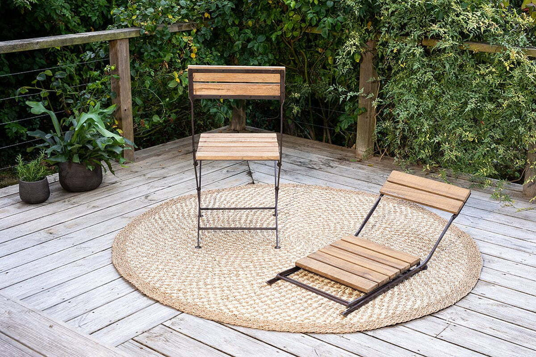 Rishikesh Reclaimed Wood Iron Folding Chairs Set Of 2