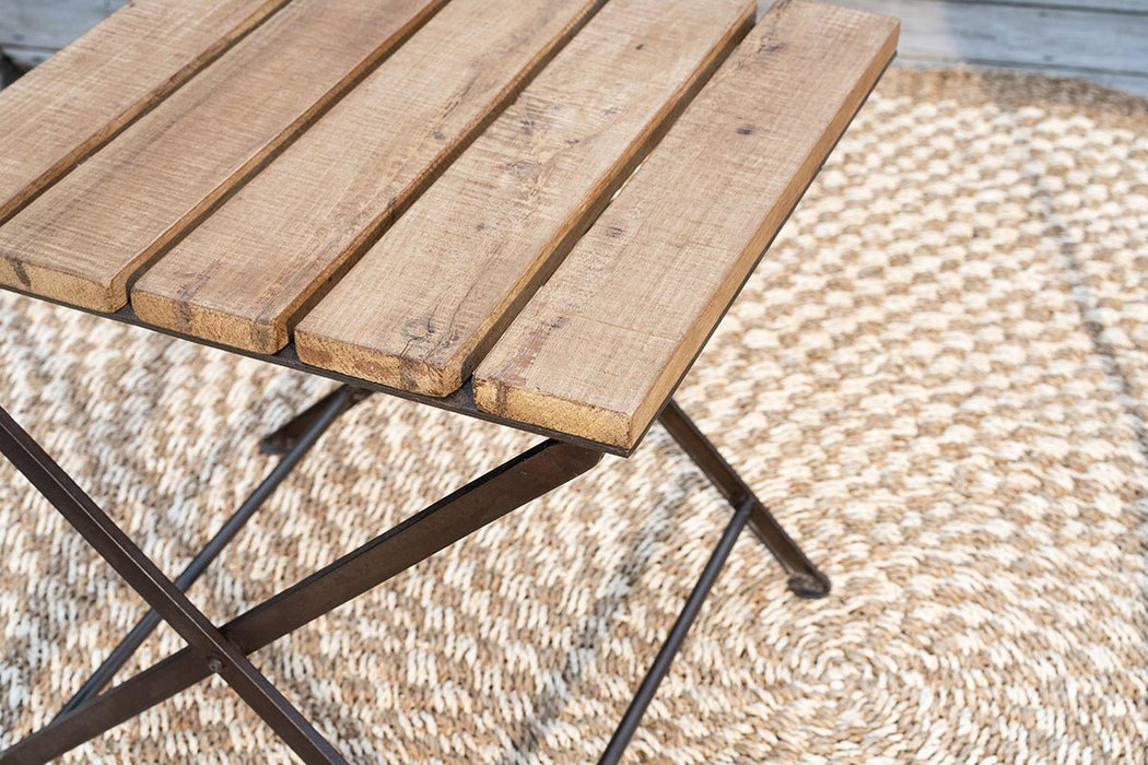 Rishikesh Reclaimed Wood Iron Folding Chairs Set Of 2