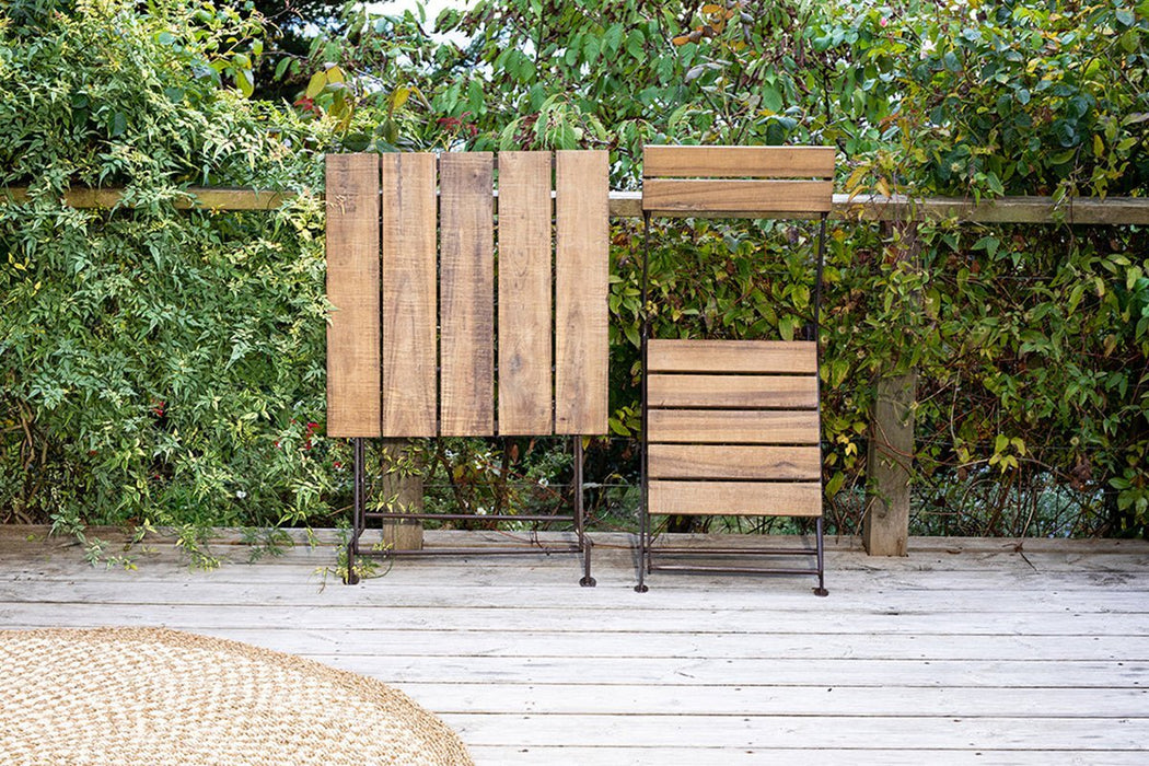Rishikesh Reclaimed Wood & Iron Folding Chairs - Set of 2