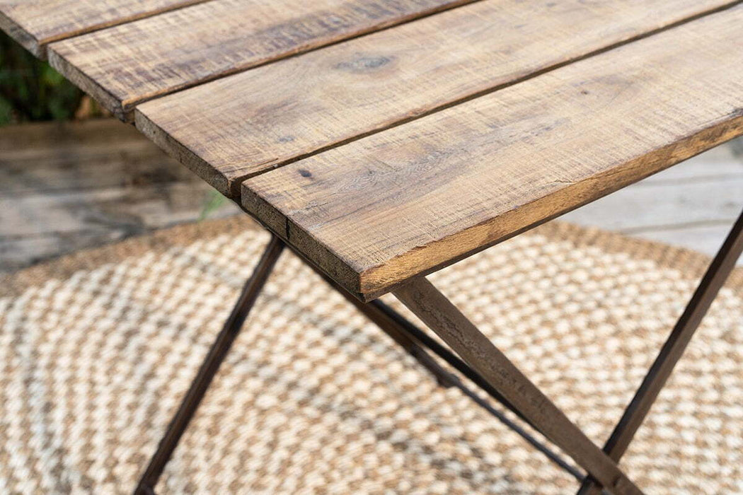 Rishikesh Reclaimed Wood Iron Folding Table