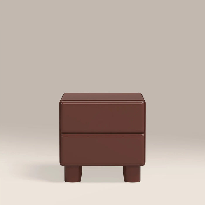 Roanne 2 Drawer Square Bedside Table High Gloss Burgundy