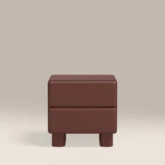 Roanne 2 Drawer Square Bedside Table | High Gloss Burgundy