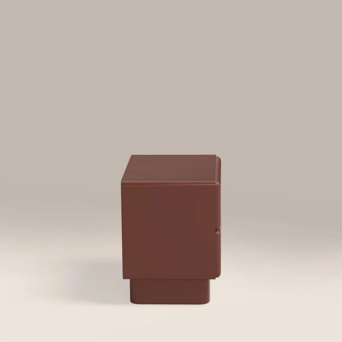 Roanne 2 Drawer Square Bedside Table High Gloss Burgundy