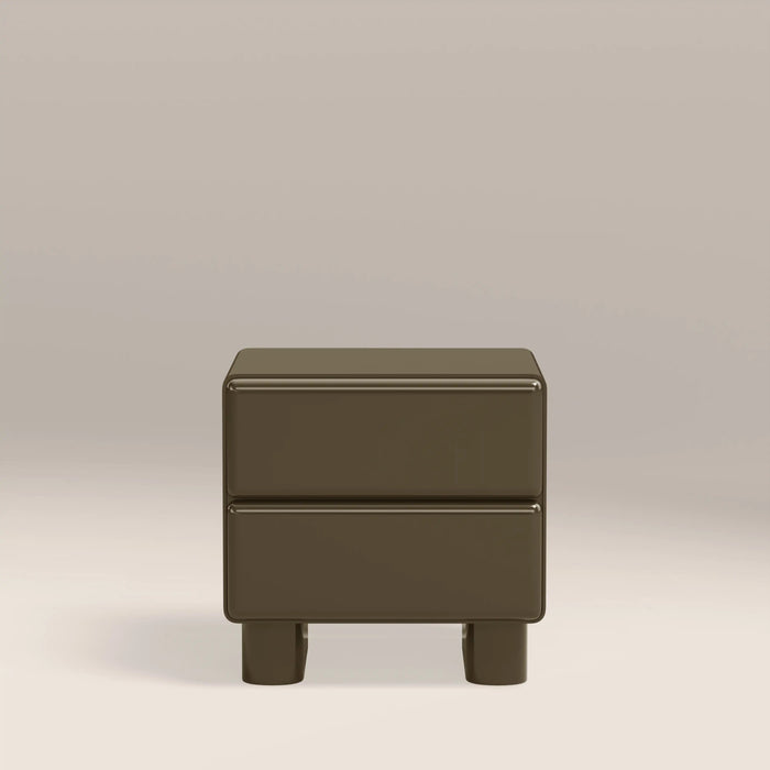 Roanne 2 Drawer Square Bedside Table High Gloss Clay Green