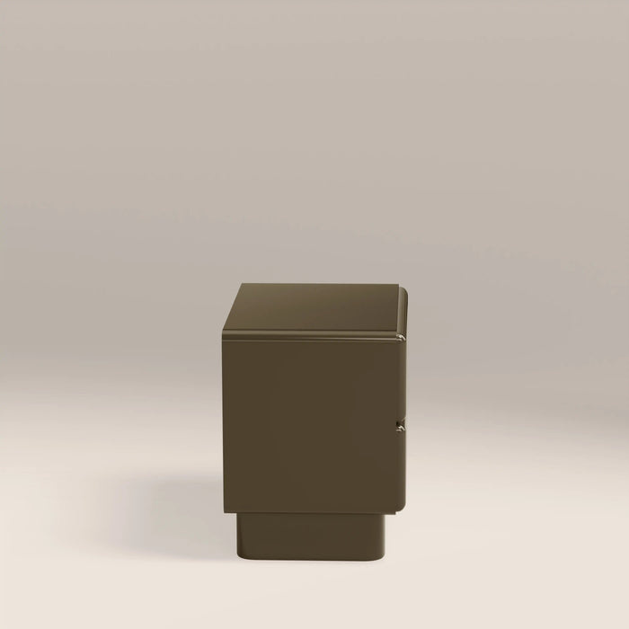 Roanne 2 Drawer Square Bedside Table High Gloss Clay Green