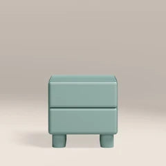 Roanne 2 Drawer Square Bedside Table | High Gloss Sky Blue