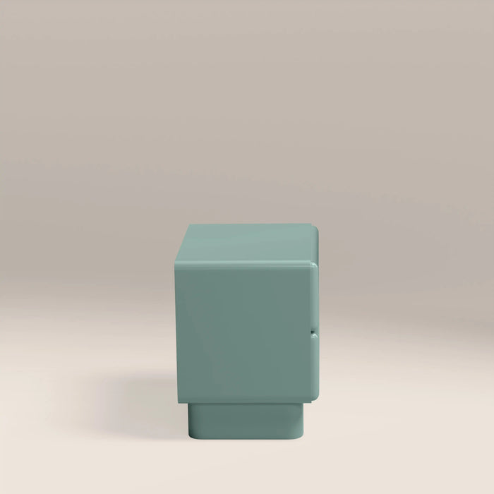 Roanne 2 Drawer Square Bedside Table High Gloss Sky Blue