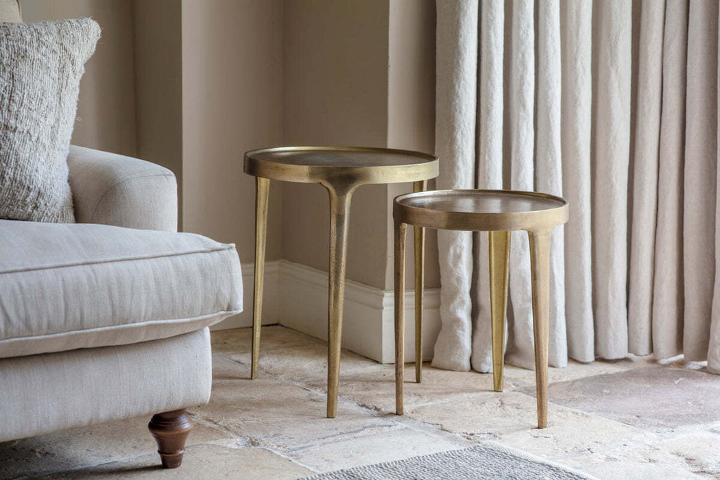 Rohia Cast Metal Table Brass Small