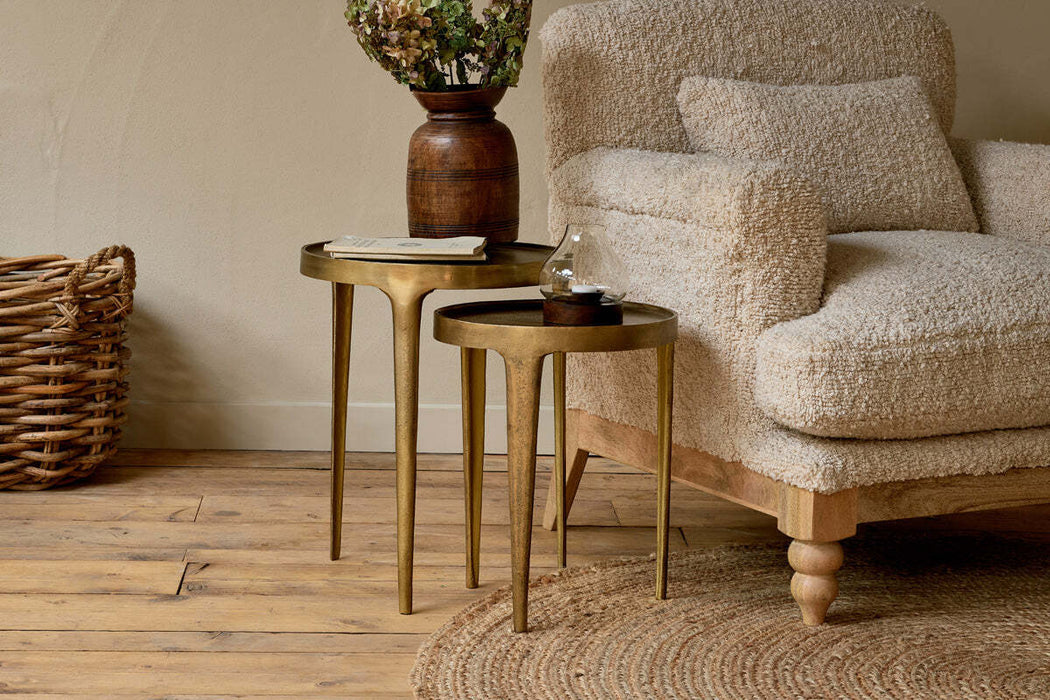 Rohia Cast Metal Table Brass Small