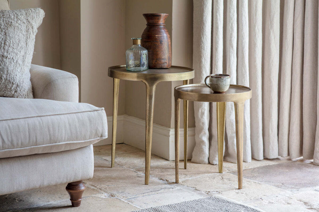 Rohia Cast Metal Table Brass Small