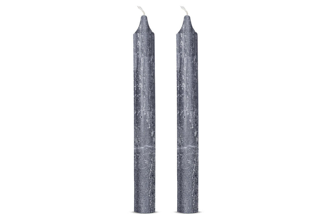 Rustic Soy Blend Dinner Candle Charcoal 2 X 20 5 Cm Set Of 2