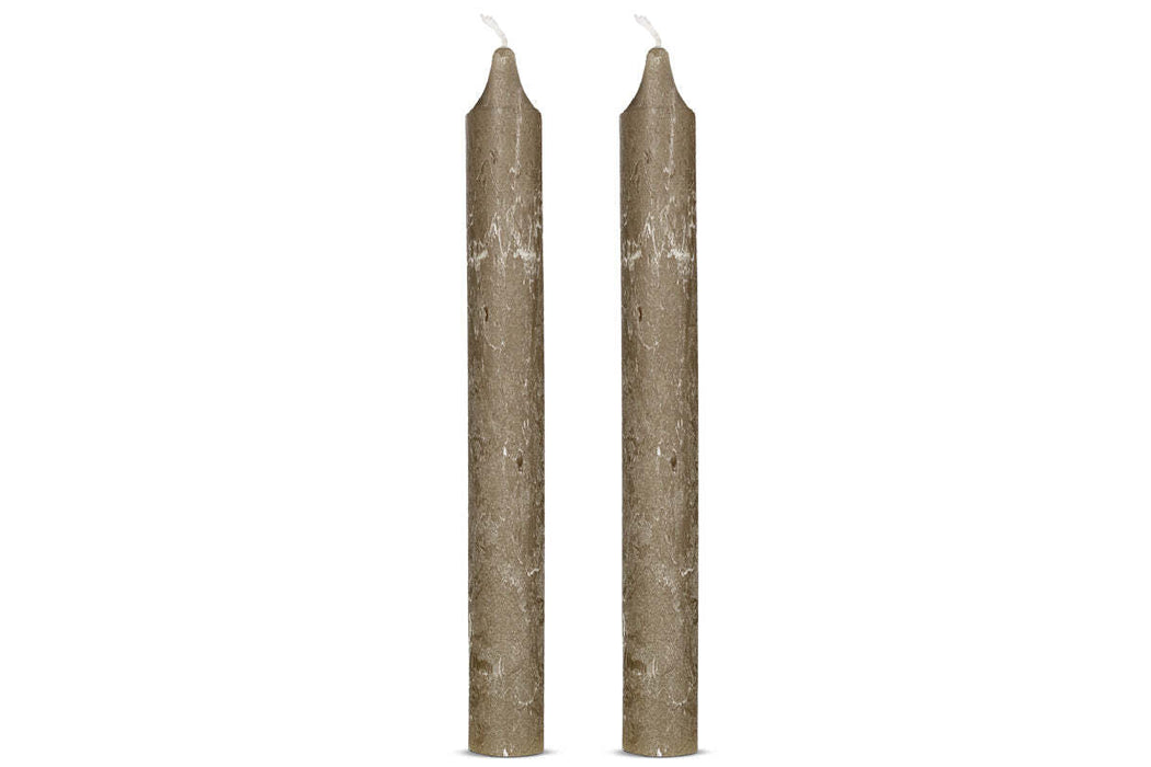 Rustic Soy Blend Dinner Candle Olive Green 2 X 20 5 Cm Set Of 2