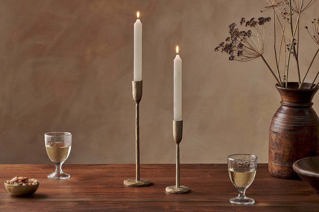 Rustic Soy Blend Dinner Candle White 2 X 20 5 Cm Set Of 2