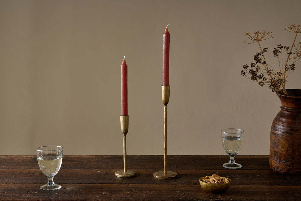 Rustic Soy Blend Dinner Candles Rust Set Of 2