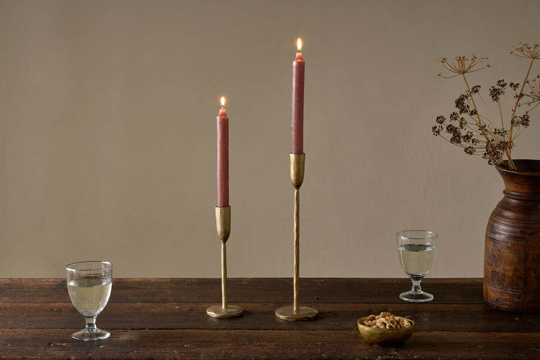 Rustic Soy Blend Dinner Candles Rust Set Of 2
