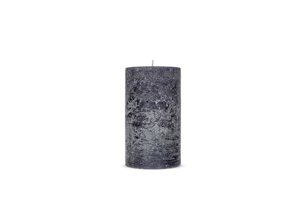 Rustic Soy Blend Pillar Candle Charcoal Small 15 X 8 Cm