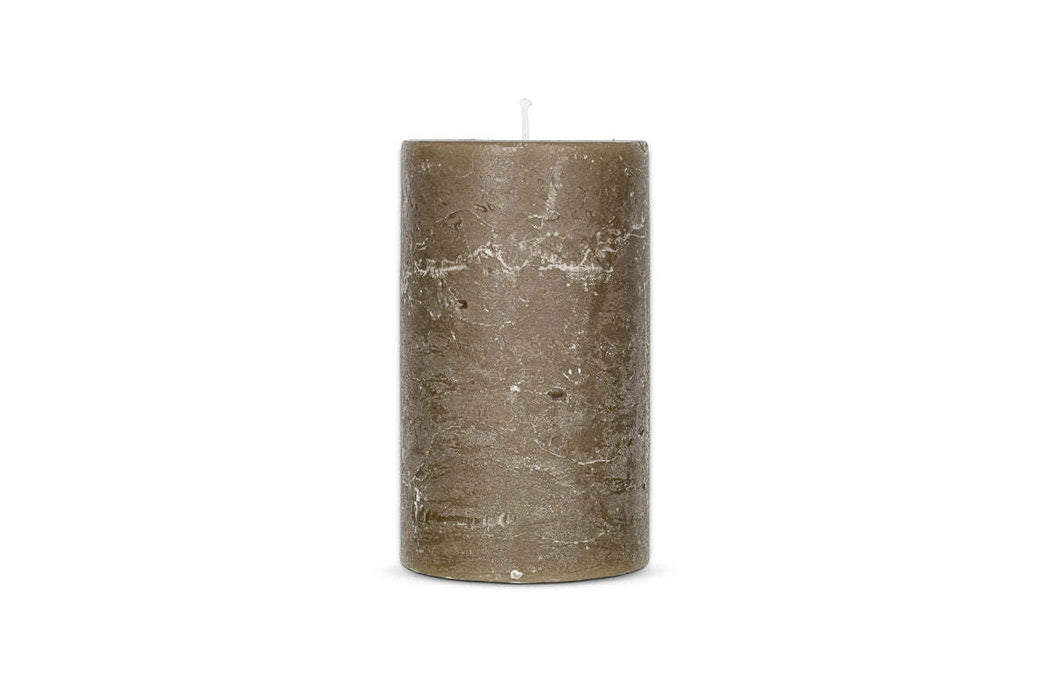 Rustic Soy Blend Pillar Candle Olive Green Large 18 X 10 Cm