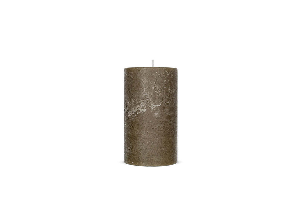 Rustic Soy Blend Pillar Candle Olive Green Small 15 X 8 Cm