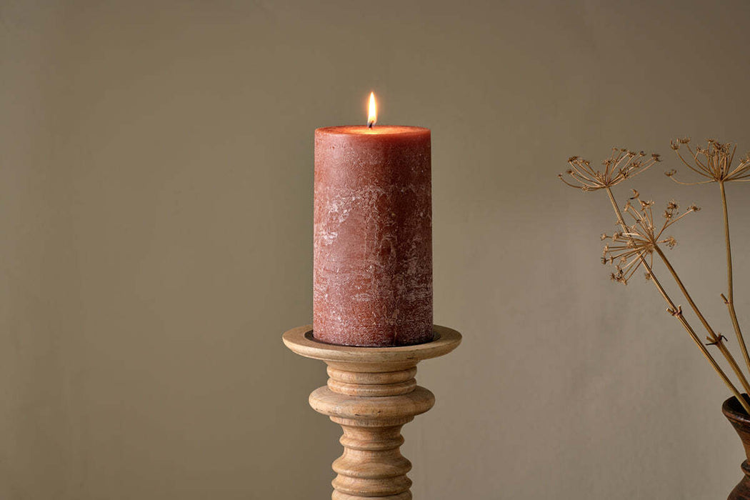 Rustic Soy Blend Pillar Candle Rust Large