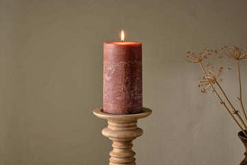 Rustic Soy Blend Pillar Candle - Rust - Large