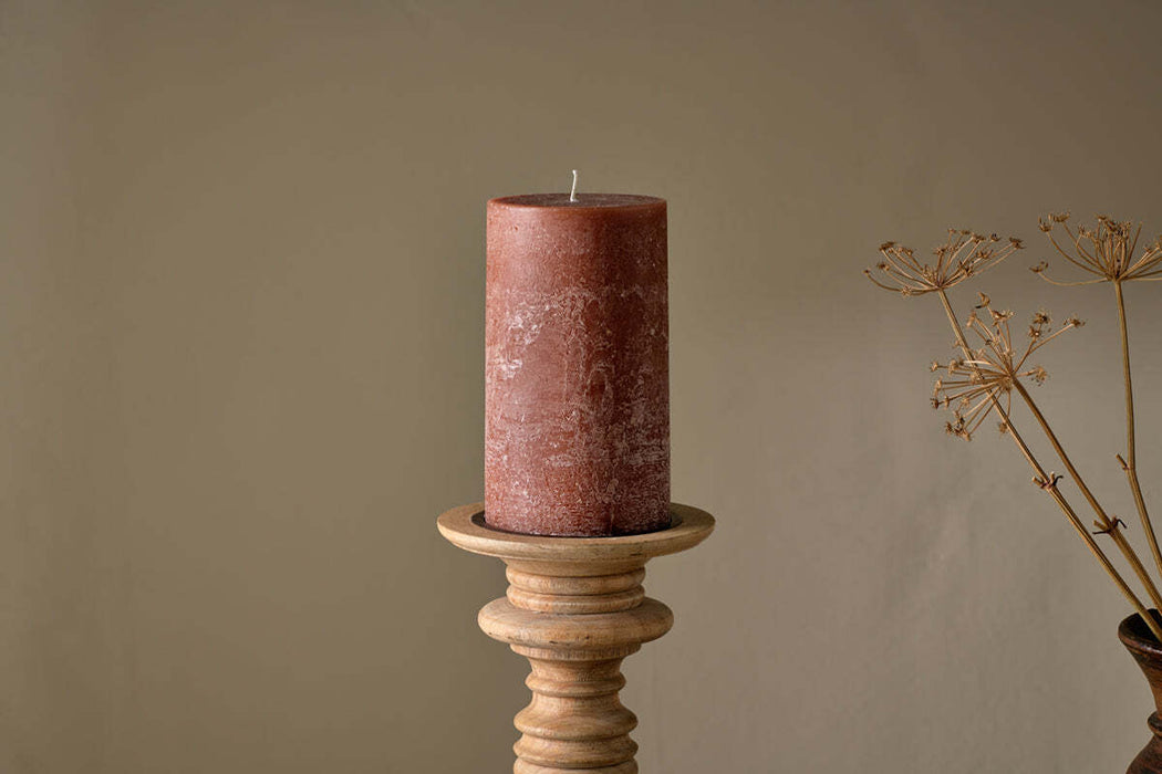 Rustic Soy Blend Pillar Candle Rust Large