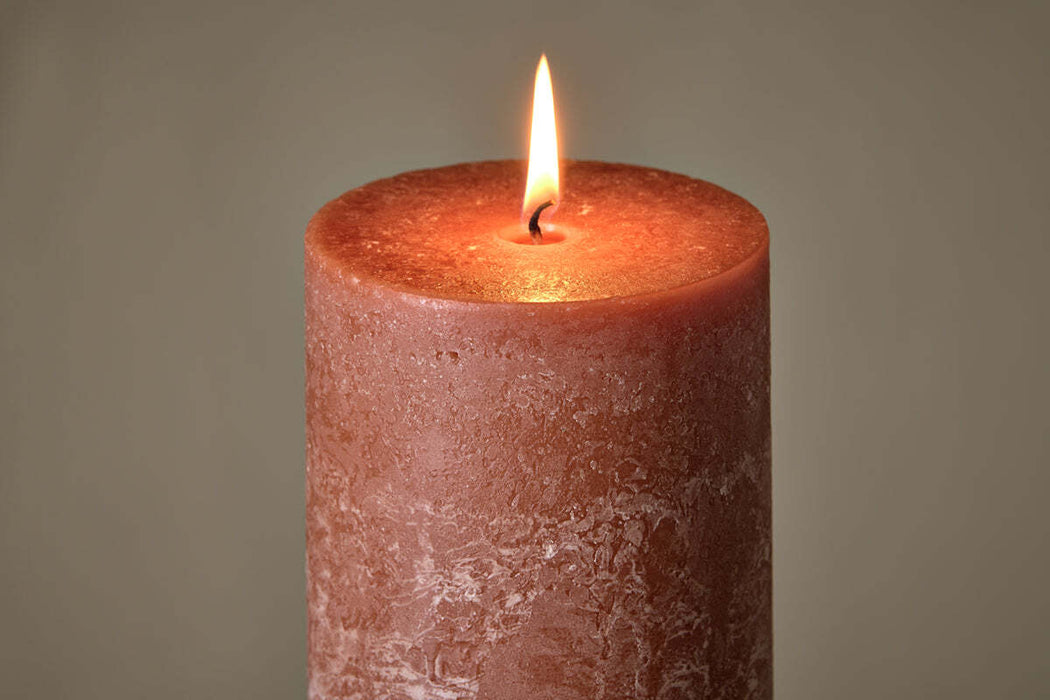 Rustic Soy Blend Pillar Candle Rust Large