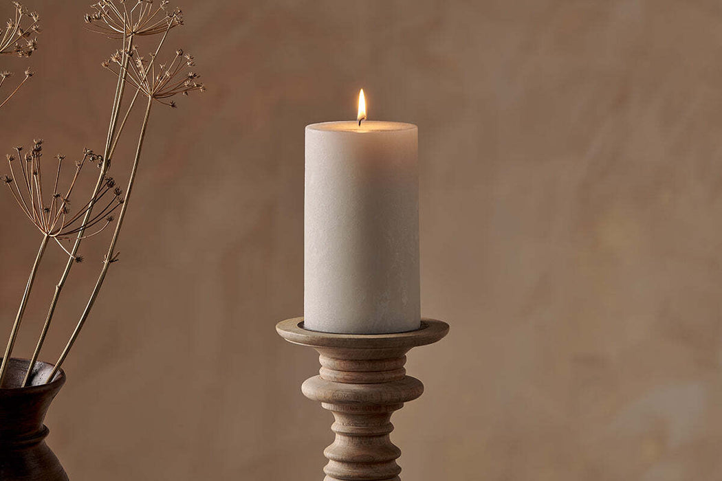 Rustic Soy Blend Pillar Candle White Large 18 X 10 Cm