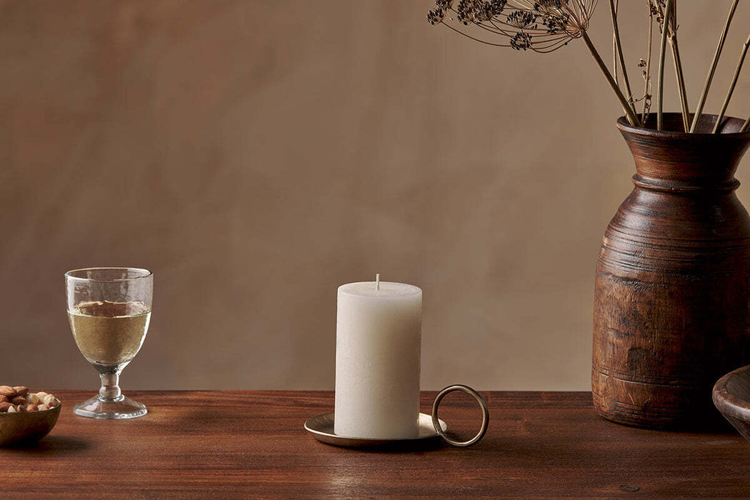 Rustic Soy Blend Pillar Candle White Small 15 X 8 Cm