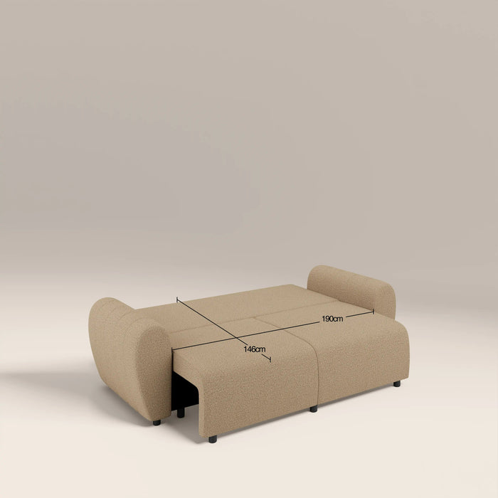 Aldbury 3 Seater Sofa Bed Speckled Latte Boucle